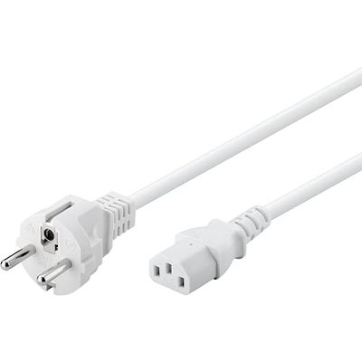Goobay 96038 Cavo Alimentazione, Bianco, 1.5m Lunghezza del Cavo