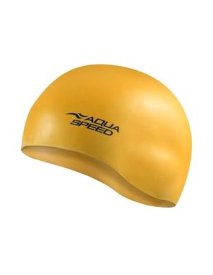 Aqua-Speed Zwemcap Silicone Mono 111-06 Zwemmuts, volwassenen, uniseks, geel (geel), Senior