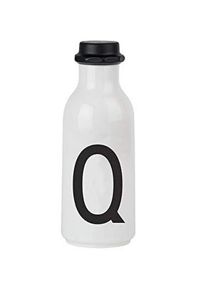 Design Letters Go Gourde 500ml | Bouteille d’eau sans BPA BPS| Reutilisable Gourde étanche pour Le Sport| Tritan Water bottle personnalisé A-Z pour Femme et Homme |Gourde Les Voyage la randonnée blanc