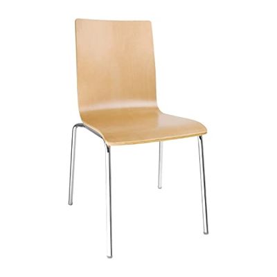 Bolero GR342 Lot de 4 chaisesà dossier carré Finition naturelle