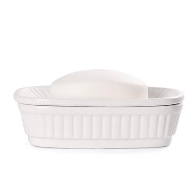Keramische zeepschaal, zelfdrainerende zeephouder, dubbellaagse zeephouder, witte aftappen zeepbakjes voor badkamer, douche, keuken, minimalistische vintage stijl, houd zeep droog, ANTIS'S HOME