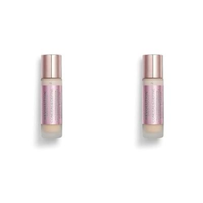 Revolution Beauty London, Conceal and Define, Foundation, F2, 23ml (Pack of 2)