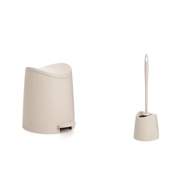 TATAY Bathroom Bin with Pedal Standard ECOHOME, 3L Capacity, 100% Recycled Plastic + Toilet Brush Standard ECOHOME, Black Brush, 100% Recycled Plastic.