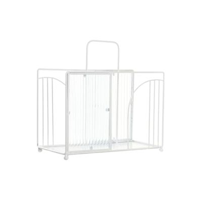REVISTERO METAL CRISTAL 36X16X34 BLANCO