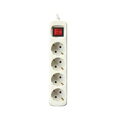 SILVER ELECTRONICS 9638 Tomada com interruptor de tomada, branco, 4 tomadas / 3 metros