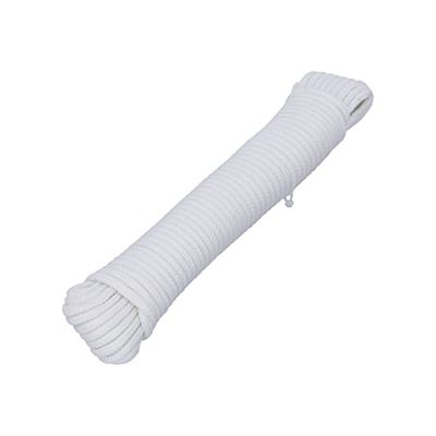 HELPMATE Nylon touw, 5 mm, wit, zelfoplichtend, multifunctioneel touw voor knutselen en voor outdooractiviteiten, geschikt als spankabel, tenttouw, waslijn & co, weerbestendig en drijvend (1 x 15 m)