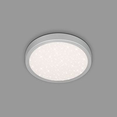 BRILONER - Plafoniera da soffitto LED, decorazione a cielo stellato, lampadario LED, lampada moderna, pannello led, temperatura di colore bianco neutro, Ø280 mm, colore argento