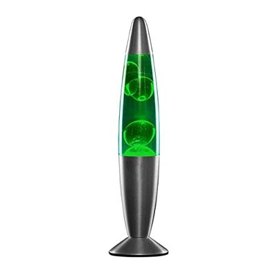 InnovaGoods® Candeeiro de lavagem, candeeiro de lava relaxante, candeeiros de mesa de cabeceira, funciona com uma lâmpada R39 de 25 W, ideal para quarto, sala de estar, sala de estar. (cor verde)