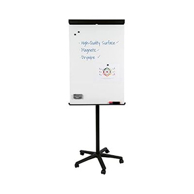 Bi-Office Portablocco Portatile, Cavalletto Mobile Senza Cornice Nero, Superficie Magnetico, Dimensioni Panello Euro 700 x 1000 mm