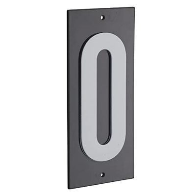 THIRARD - Plaque de signalisation 0, marquage blanc sur fond noir, panneau ABS à visser, 56x120mm