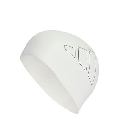 adidas Unisex Adulto Logo Swim Cap, White/Black, One Size