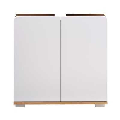 trendteam smart living Mueble para Debajo, Material de Madera, Blanco Alto Brillo Artisan Roble, 60 x 58 x 34 cm