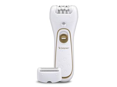 BEPER 3BEPI001 – Epilatore 2in1, Funzionamento a Filo o Ricaricabile, Plug&Play, Due Testine, Due Velocità, Rasoio e Silk-épil, Depilazione Veloce, Luce, Custodia e Spazzola Inclusi, Autonomia 40 Min