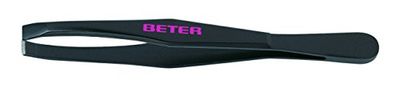 TWEEZERS with Straight Tip Black Steel 1 Piece