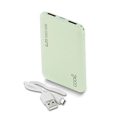 Cool Power Bank 5000 mAh Micro-USB Leather Verde