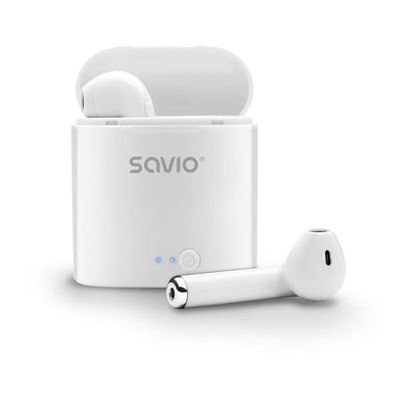 AURICULARES INALÁMBRICOS BLUETOOTH SAVIO TWS-01, BLANCOS