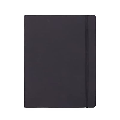 Amazon Basics Carnet quadrillé à couverture souple, Très Grand Format, 25 x 20 cm, Noir