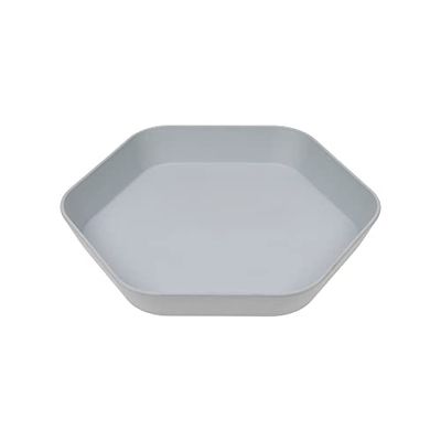 LÄSSIG Plato para niños Vajilla para niños sin melamina, sin BPA, de biocomposite/Plate Geo, grey-blue