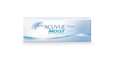Acuvue 1-DAY Acuvue MOIST con tecnologia LACREON; Lenti a contatto giornaliere; Protezione UV;-8.00 diottrie; BC 9.0; DIA 14.20; 30 lenti