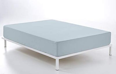 Bajera ajustable color azul celeste - Cama de 90 (alto 28 cm) - 50% algodón / 50% poliéster - 144 hilos. Gramage: 115_AlexandreHouse