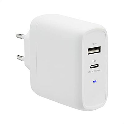 Amazon Basics - USB-C muurlader met 1 poort, 30 W, GaN, voor tablets en mobiele telefoons, compatibel met Samsung Galaxy S20/s20+/s20, met voeding, wit, (niet-PPS), 4,6 x 2,77 x 4,4 cm