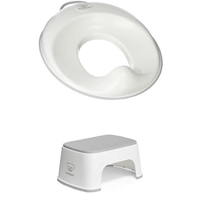 Bundle of BabyBjörn Réducteur de Toilette, Blanc/Gris + Marchepied, Blanc/Gris