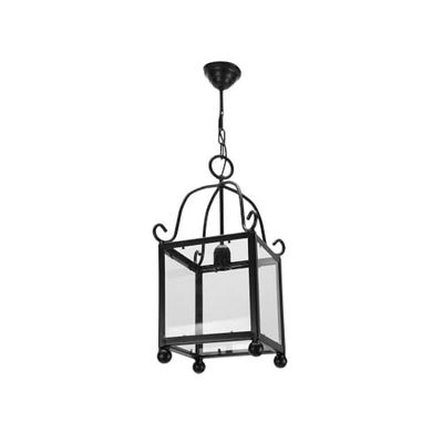 Lanterne en Fer forgé monastère 1 x E27 Noir Regx22 x 22 cm