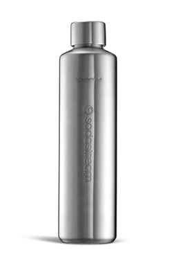 SodaStream Metalen fles 1L, passend E-Duo, 1 stuk, zilver, 26 cm hoog