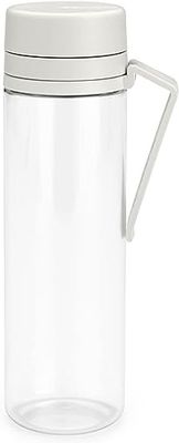 Brabantia - Make & Take Botella de Agua con Filtro 0.5L - Botella con Asa & Colador de Frutas - A Prueba de Fugas - Infusor - Transparente - Apta para Lavavajillas - Gris claro