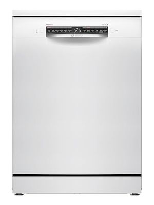 Bosch SMS6ZCW10G Series 6, Free-Standing Dishwasher, 60 cm, B Rated Energy, 9 L, 14 Place Settings, Silence Pro 40 dB Quiet, Ideal Dry Zeolith drying, Rackmatic Adjustable Basket, White