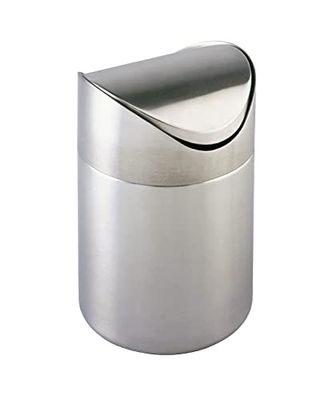 WENKO Poubelle cosmétique Otranto acier inox Poubelle avec couvercle oscillant Satiné