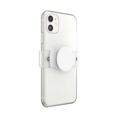 PopSockets: PopGrip Slide Stretch senza adesivo Grip e supporto mobile con bordi quadrati e Top intercambiabile - Compatibile con la maggior parte degli smartphone - Stretch White