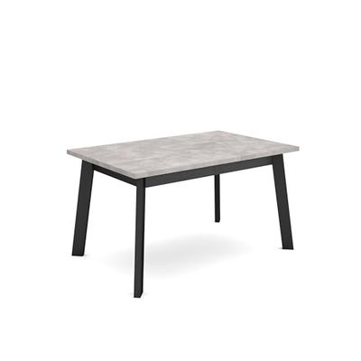 Skraut Home | Eettafel | Vaste tafel voor keuken en woonkamer | 140 | voor 6 personen | Houten poten | Moderne stijl | Cement