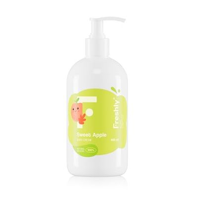Freshly Cosmetics Crema corpo idratante 100% naturale per bambini, adatta alle pelli sensibili Sweet Apple Body Cream, 400 ml