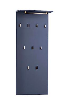 Schildmeyer Panel con Ganchos, Material de Madera, Azul Noche/Dorado, 50 x 20,9 x 120,6 cm