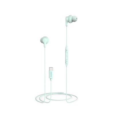 Thomson Bedrade USB-C-hoofdtelefoon voor iPhone 15/Samsung (bekabelde in-ear hoofdtelefoon met microfoon, kabel 1,2 m, multi-bediening, compatibel met Siri en Google Assistant) turquoise