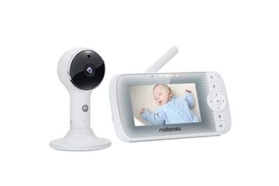 Motorola LUX64 Connect - Monitor de bebé de vídeo Wi-Fi de 4.3 pulgadas con soporte magnético flexible, conversación de 2 vías, temperatura ambiente, infrarrojos, inclinación y zoom