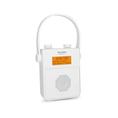 TechniSat DIGITRADIO 30 - Radio de Douche Dab+ étanche (FM, Radio numérique Dab, Batterie intégrée, Bluetooth, étanche IPX5, réveil, mémoire favoris, Prise Casque) Blanc