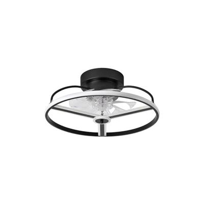 Eden pulse Zwarte ventilator met 8 transparante vleugels, 6 snelheden, geïntegreerde led 60 W, afstandsbediening, 21 x 50 x 50 cm