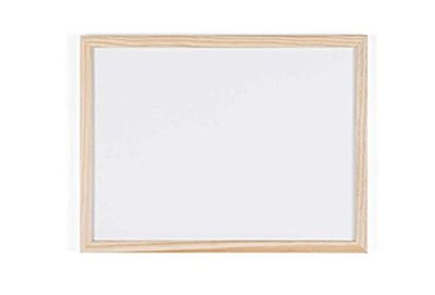 Bi-Office Lavagna Bianca Budget Con Cornice In Legno, Superficie Speciale Cancellabile A Secco, 400 x 300 mm