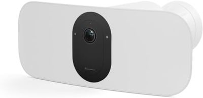 Arlo Floodlight Telecamera WiFi Esterno, Allarme Casa Senza Fili, Faretto Luce LED Da Esterno, 2K HDR, Luce LED, Faretto Con Sensore Di Movimento, Visione Notturna, Prova Inclusa Arlo Secure, Bianca