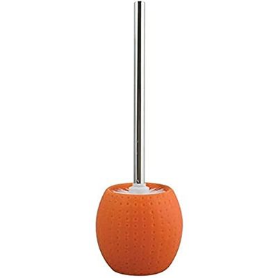 MSV Escobilla de baño y Soporte, Cerámica, Naranja, 0