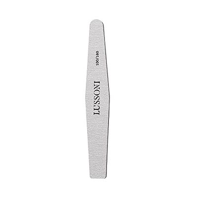 T4B Lussoni Zebra Diamond Files, Double-Sided Trapezoid Nail File, Grain 100/180 for Artificial and Natural Nails (Pack of 10)