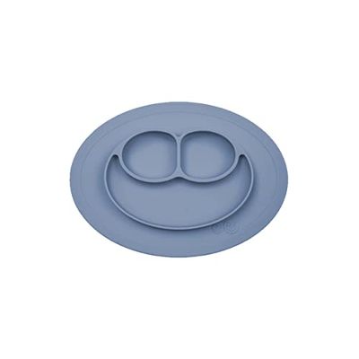 ezpz Mini Mat 12 mois + assiette 100% silicone avec set de table intégré pour bébés et jeunes enfants Indigo