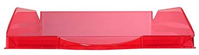 Exacompta - Réf. 12354D - 1 corbeille à courrier ECOTRAY - dimensions utiles 34 x 25 x 6,5 cm - pour documents au format A4+ - peut contenir 500 feuilles - couleur framboise translucide