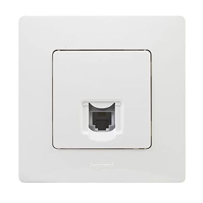 Legrand 396442 Prise de téléphone RJ11 de la gamme Niloé monoblock mécanisme complet Blanc