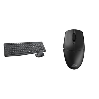 Logitech MK235 Draadloos Toetsenbord- & CORSAIR M55 WIRELESS Lichtgewicht FPS Gaming