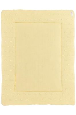 Meyco Knots laufgittereinlage Alfombrilla para Parque Infantil, Superior, Parte Inferior: 80% algodón, 20%, Forro: 100% poliéster, Amarillo Suave, 77x97cm