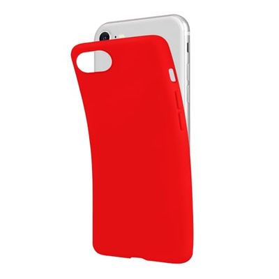 SBS Cover per iPhone SE 2022/SE 2020/8/7 Rosso Pantone 185 C, Custodia Morbida e Flessibile Antigraffio, Cover Sottile e Comoda da Tenere in Tasca, Custodia Compatibile con Ricarica Wireless