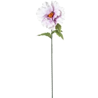 DRW Set van 6 bloemen van polyester in wit en roze, 1 x 1 x 88 cm